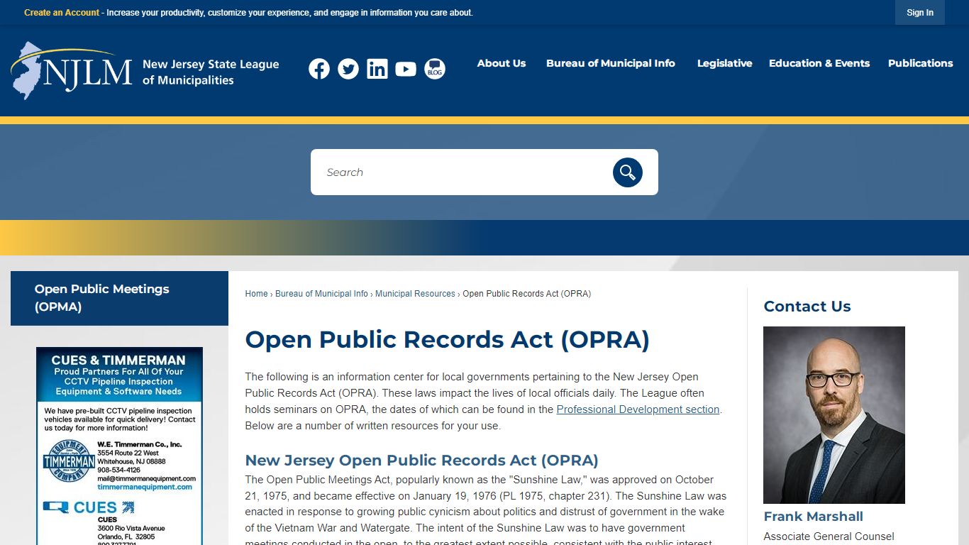 Open Public Records Act (OPRA) | New Jersey League of Municipalities - NJLM